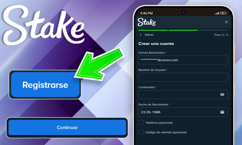 Registrarse en Stake